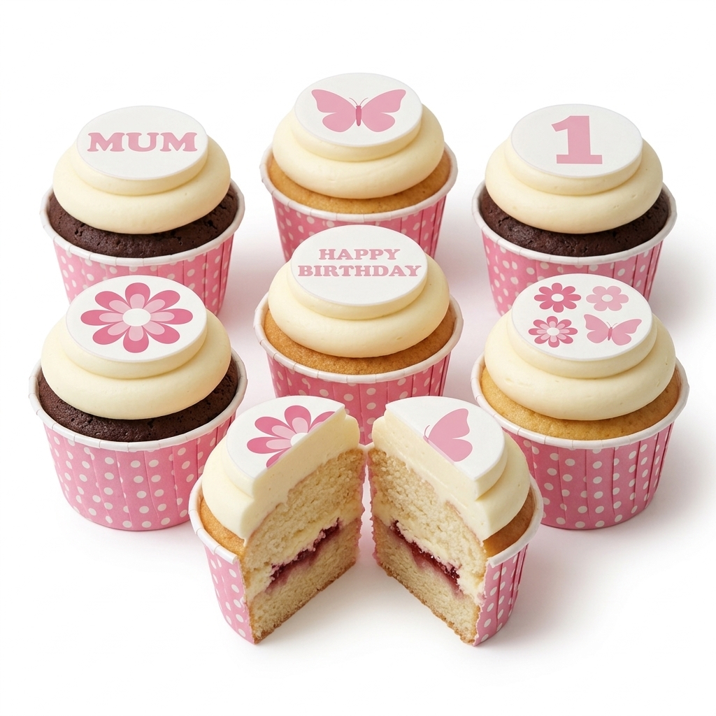 Floral & Butterfly Birthday Cupcakes for Her