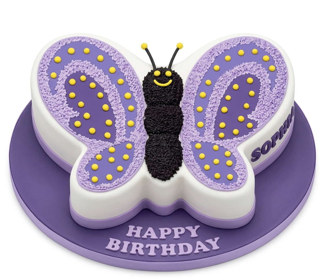 Personalised Butterfly Birthday Cake