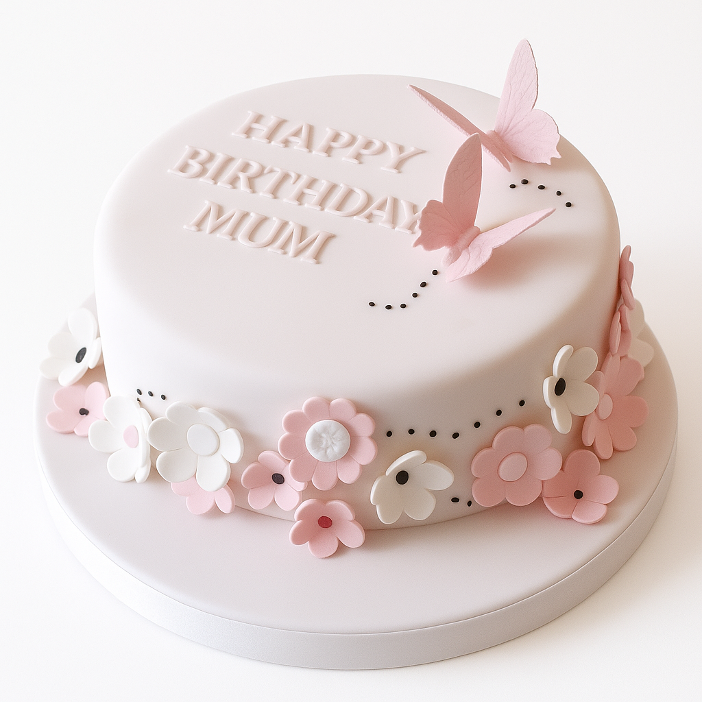 Butterfly & Floral Mum Birthday Cake