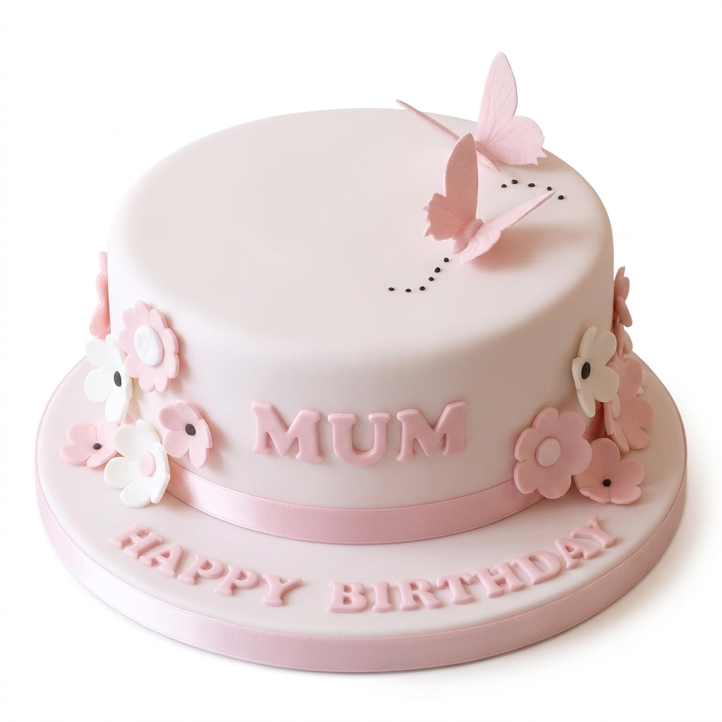 Butterfly Birthday Cake with Flowers