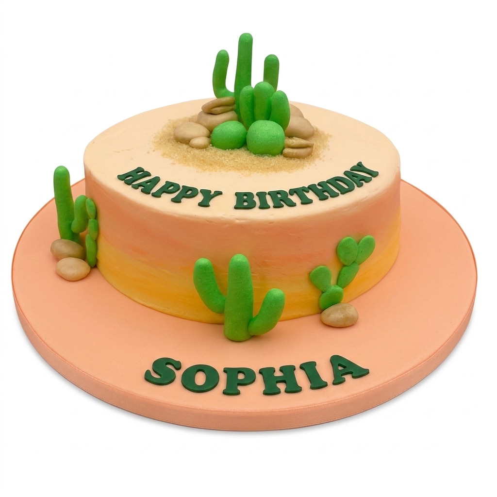 Cactus Theme Birthday Cake