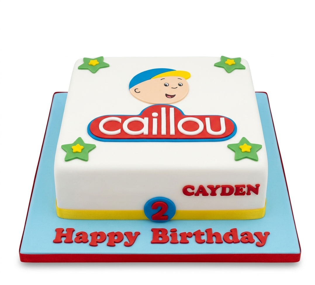 Caillou Kids Birthday Cake with Custom Age