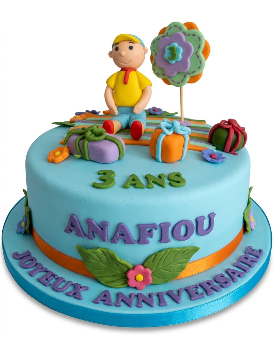 Kids Character Birthday Cake with Custom Age