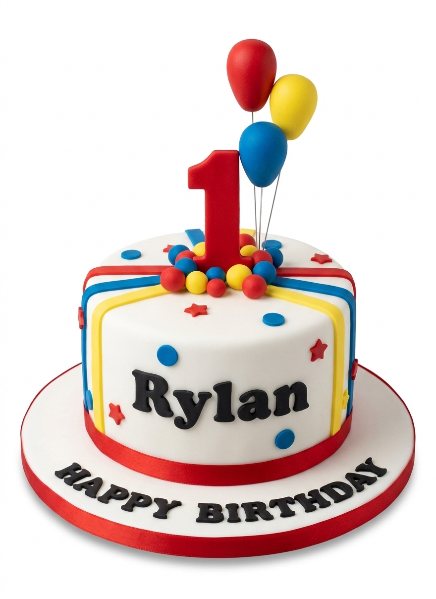 Bright & Colourful Balloon Kids Birthday Cake