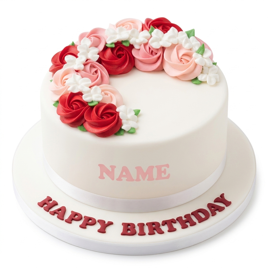 Floral Rose Birthday Cake for Her