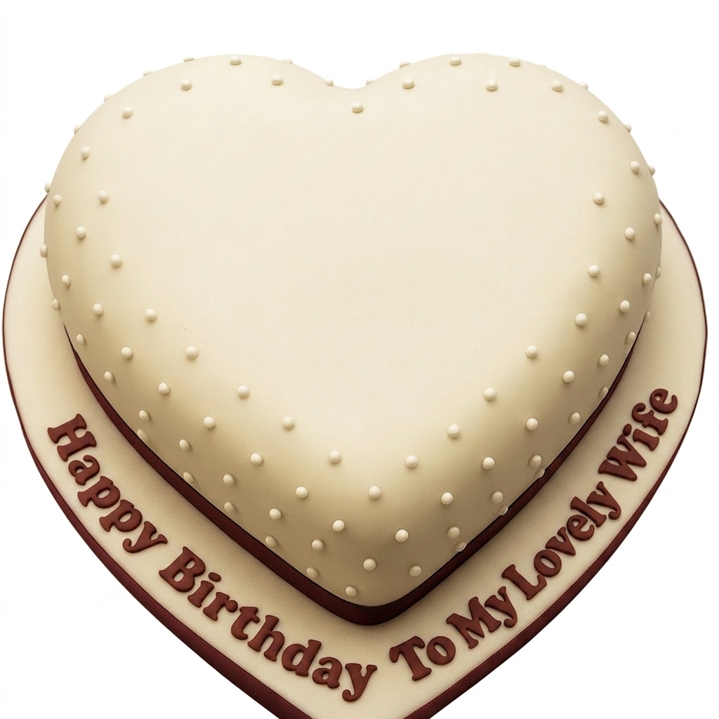 Elegant Heart Birthday Cake for Wife