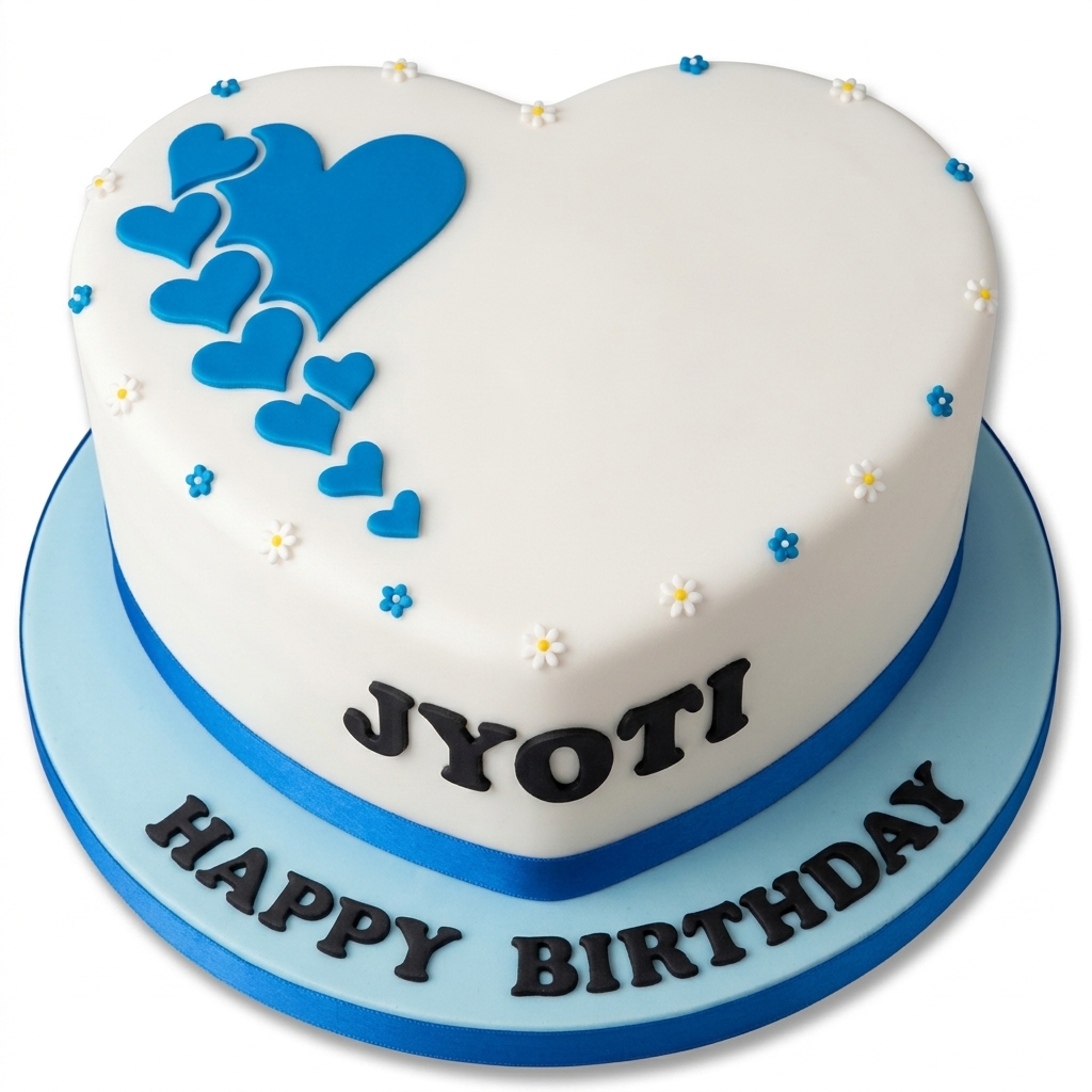 Personalised Love Heart Birthday Cake