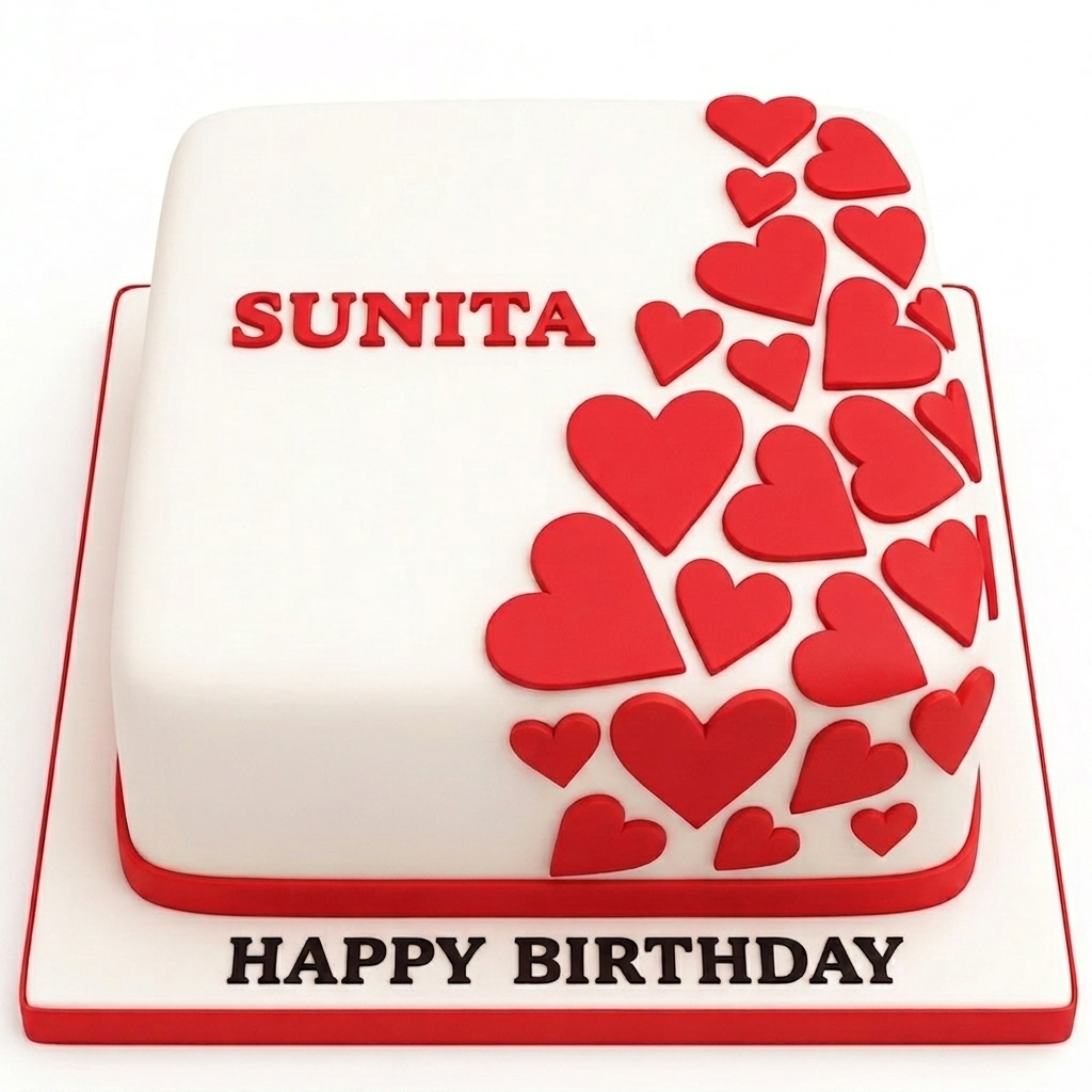 Romantic Heart Birthday Cake