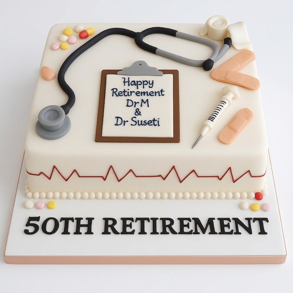Medical Theme Retirement Cake
