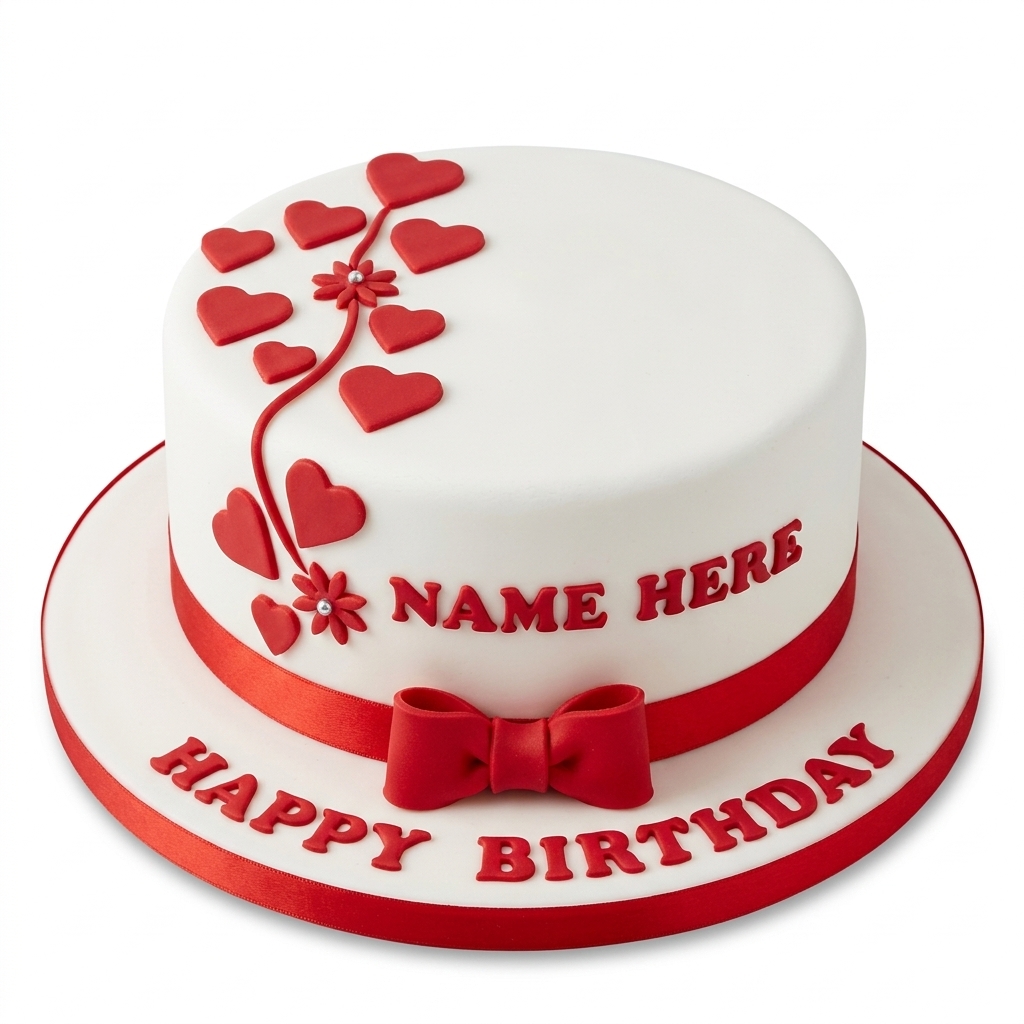 Personalised Heart Birthday Cake