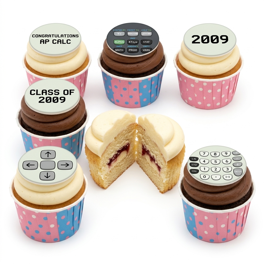 Calculator Theme Graduation Cupcakes with Custom Message
