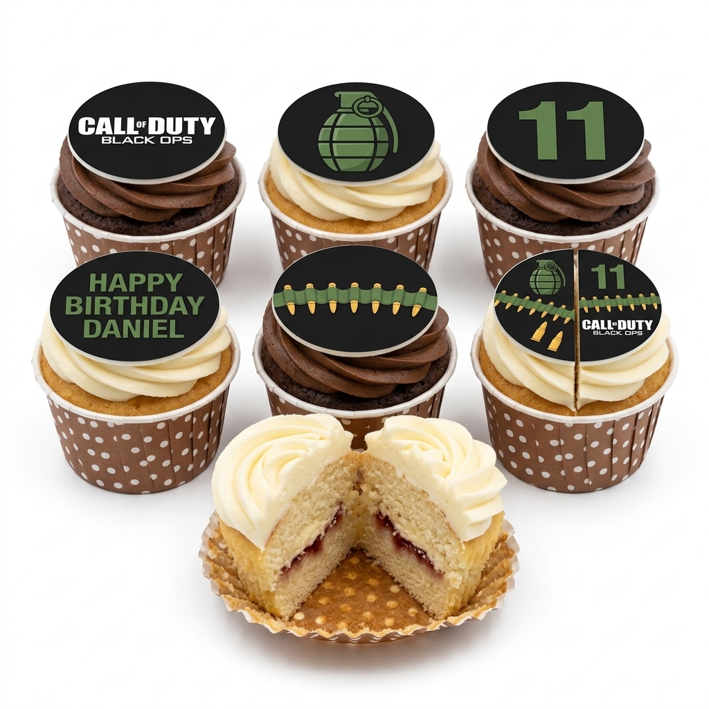 Call of Duty Black Ops Birthday Cupcakes