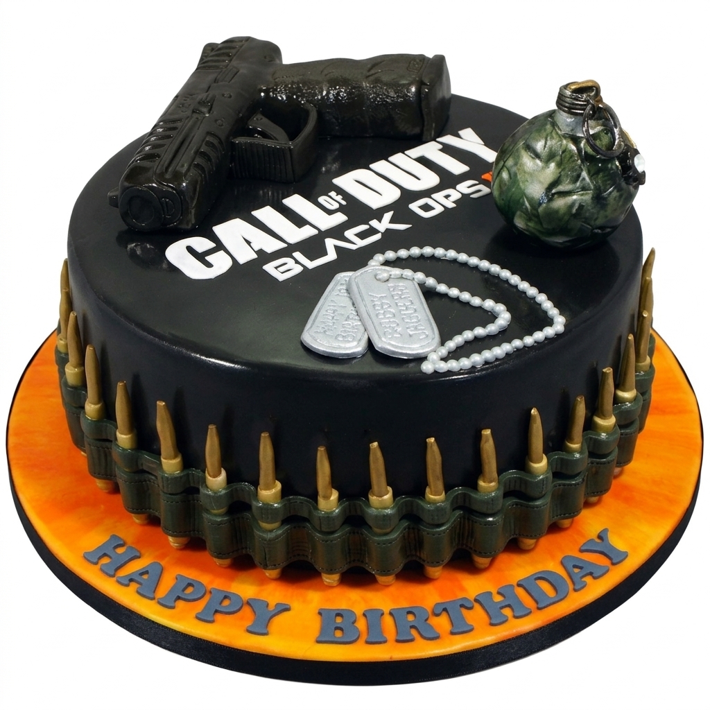Call of Duty Black Ops Gaming Birthday Cake