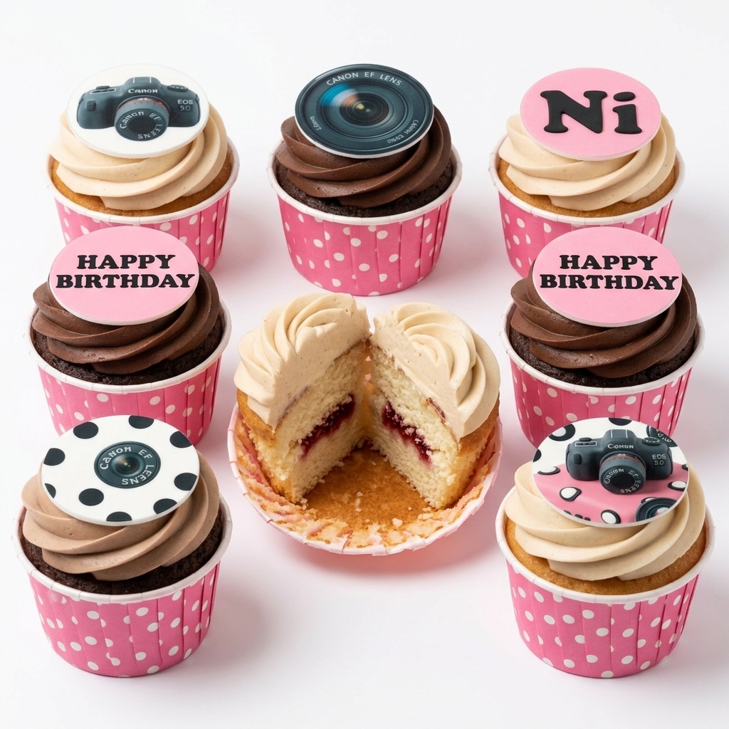 Photography Theme Birthday Cupcakes