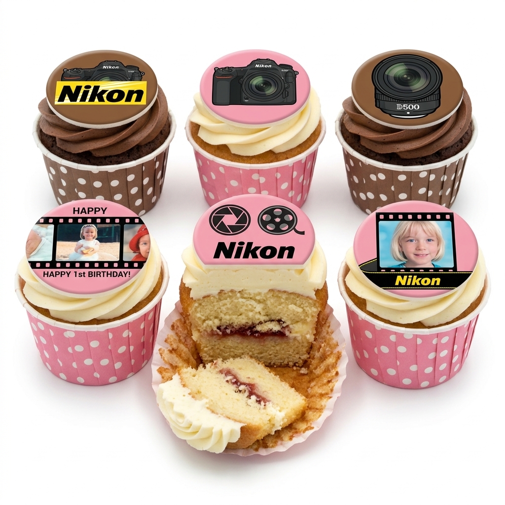 Nikon Photography Birthday Cupcakes with Custom Photo
