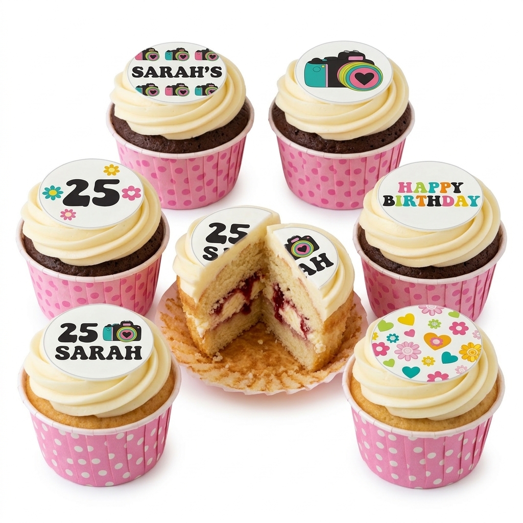 Personalised Camera Theme Birthday Cupcakes
