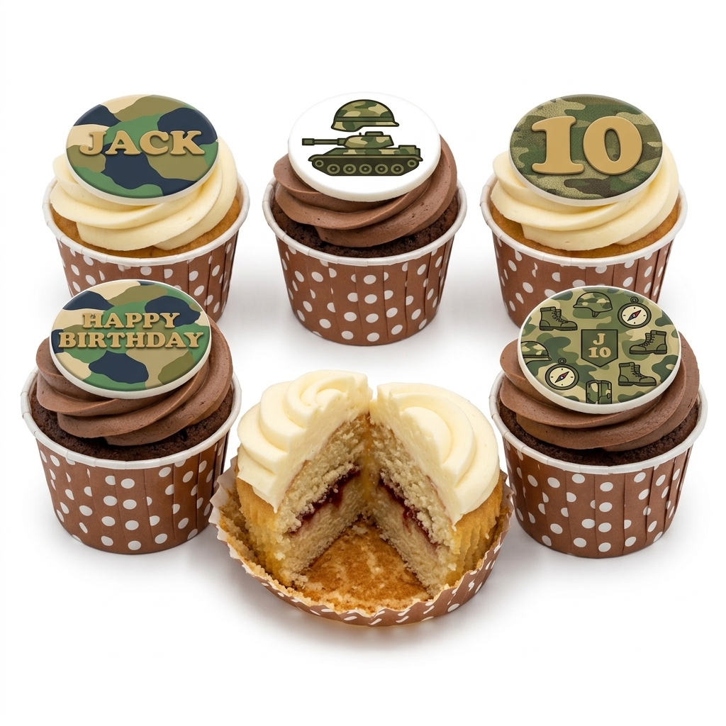 Army Theme Birthday Cupcakes