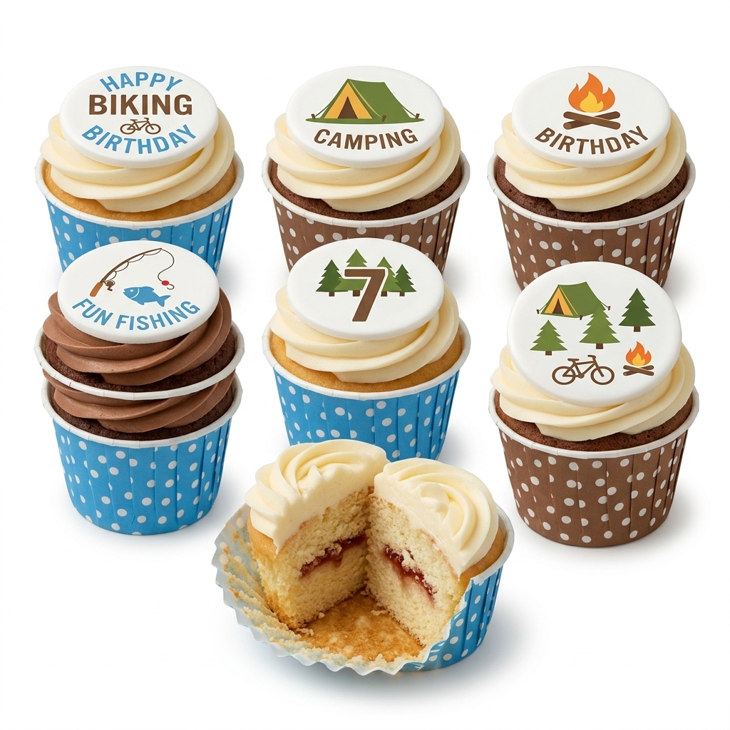 Outdoor Sports Theme Birthday Cupcakes