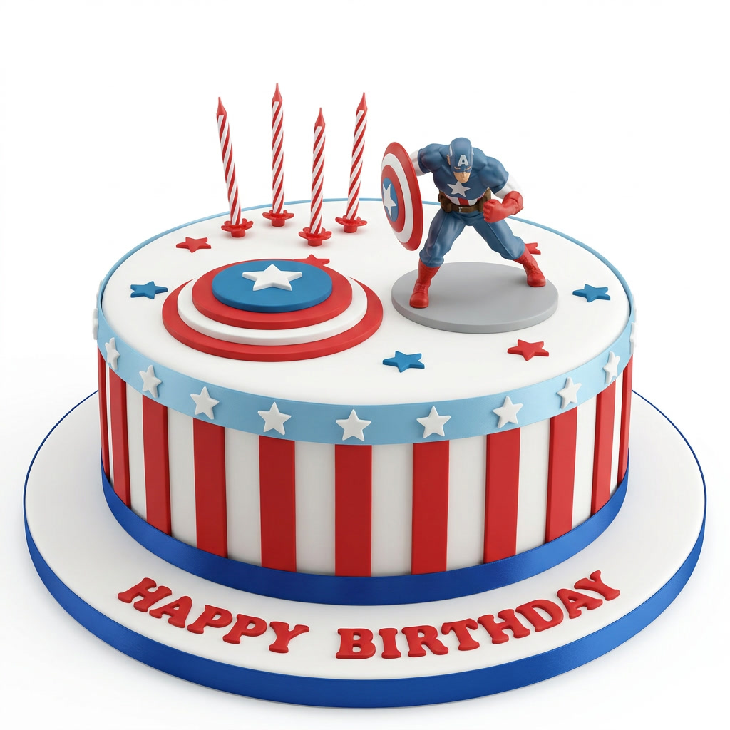 Captain America Birthday Cake