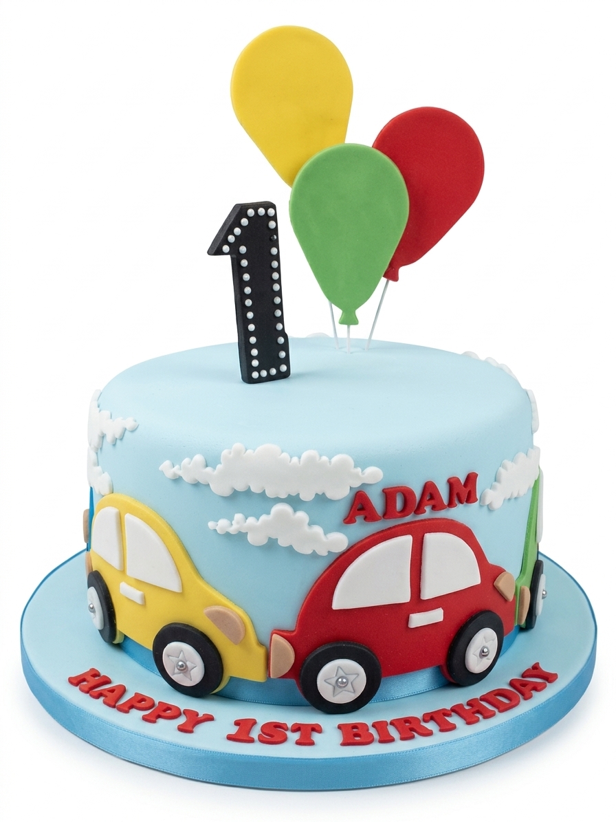 Cars 1st Birthday Cake for Boys