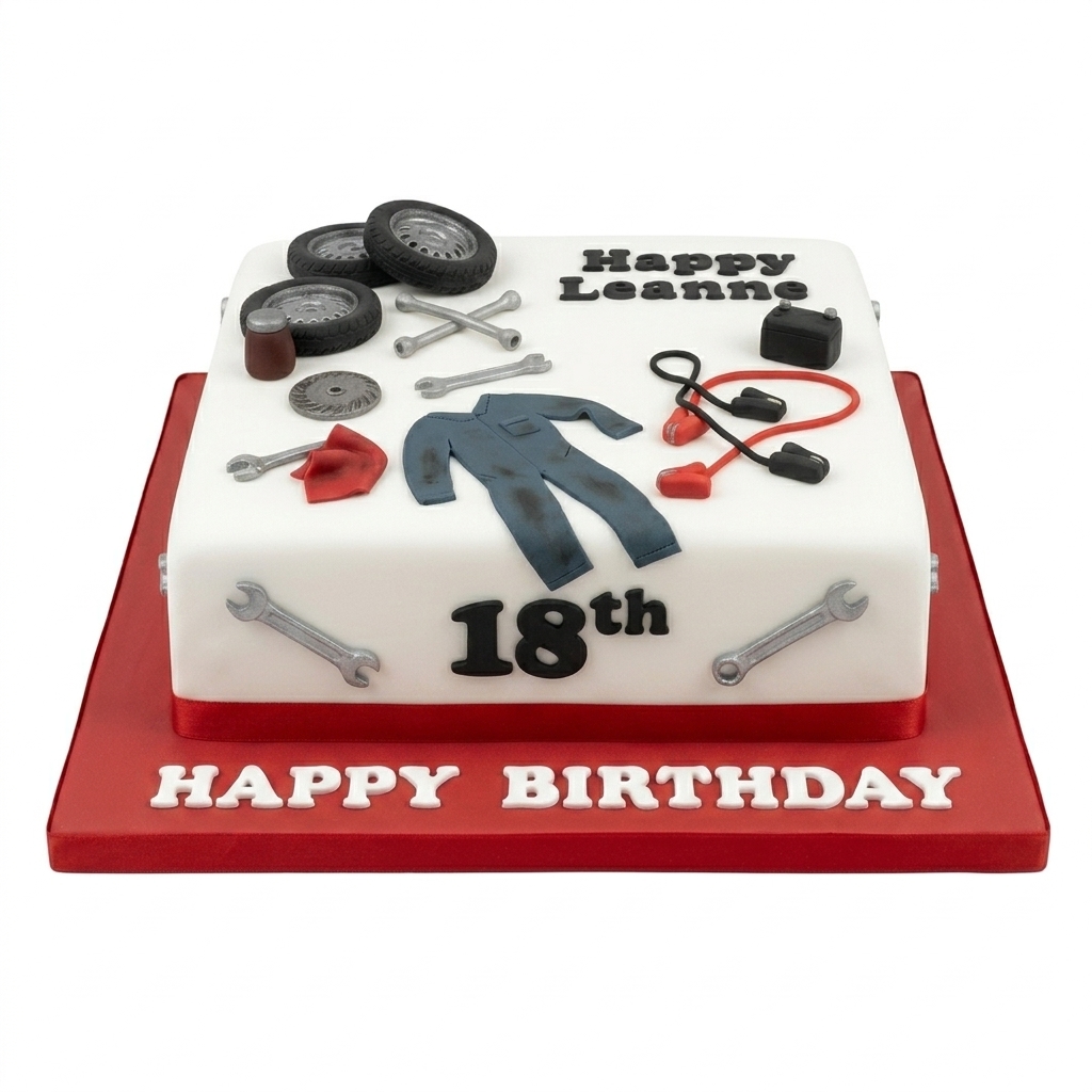 Mechanic Theme Birthday Cake | Custom Age & Name