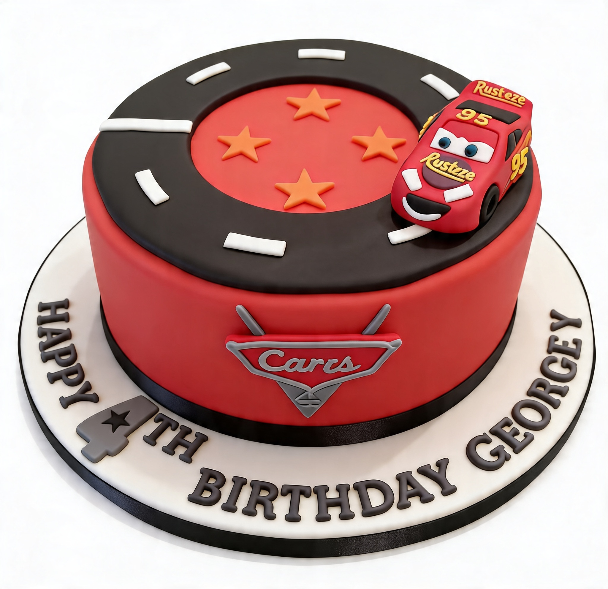 Disney Cars Birthday Cake with Custom Age Topper
