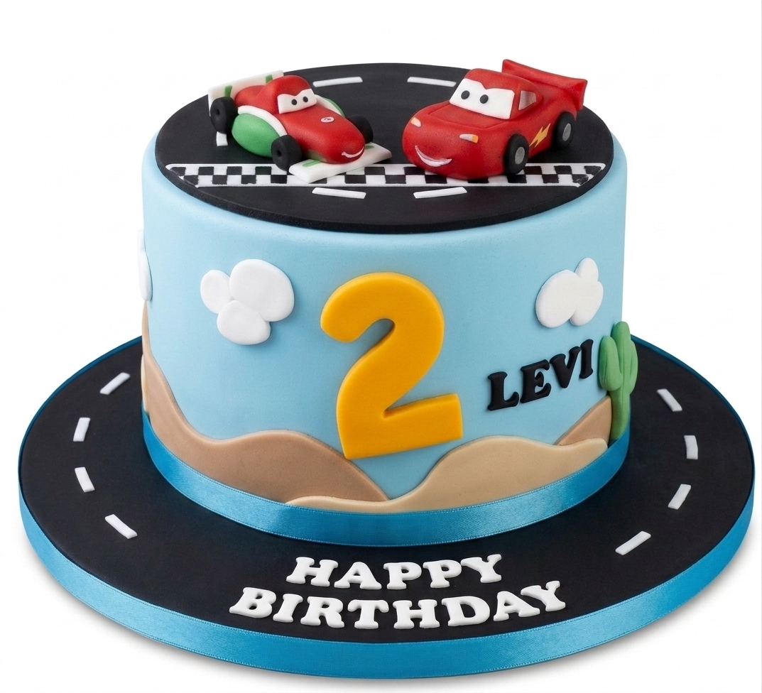 Disney Lightning McQueen Racing Car Birthday Cake