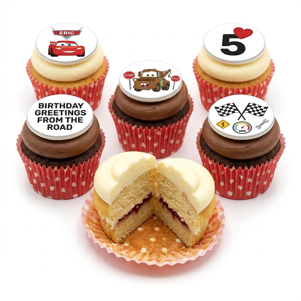 Racing Cars Theme Birthday Cupcakes for Boys