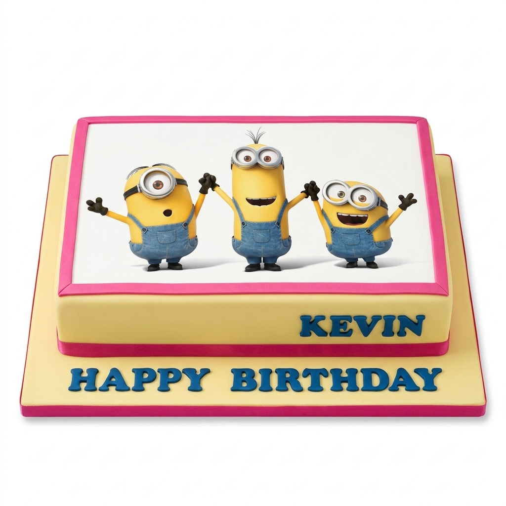 Minions Birthday Cake with Personalised Message