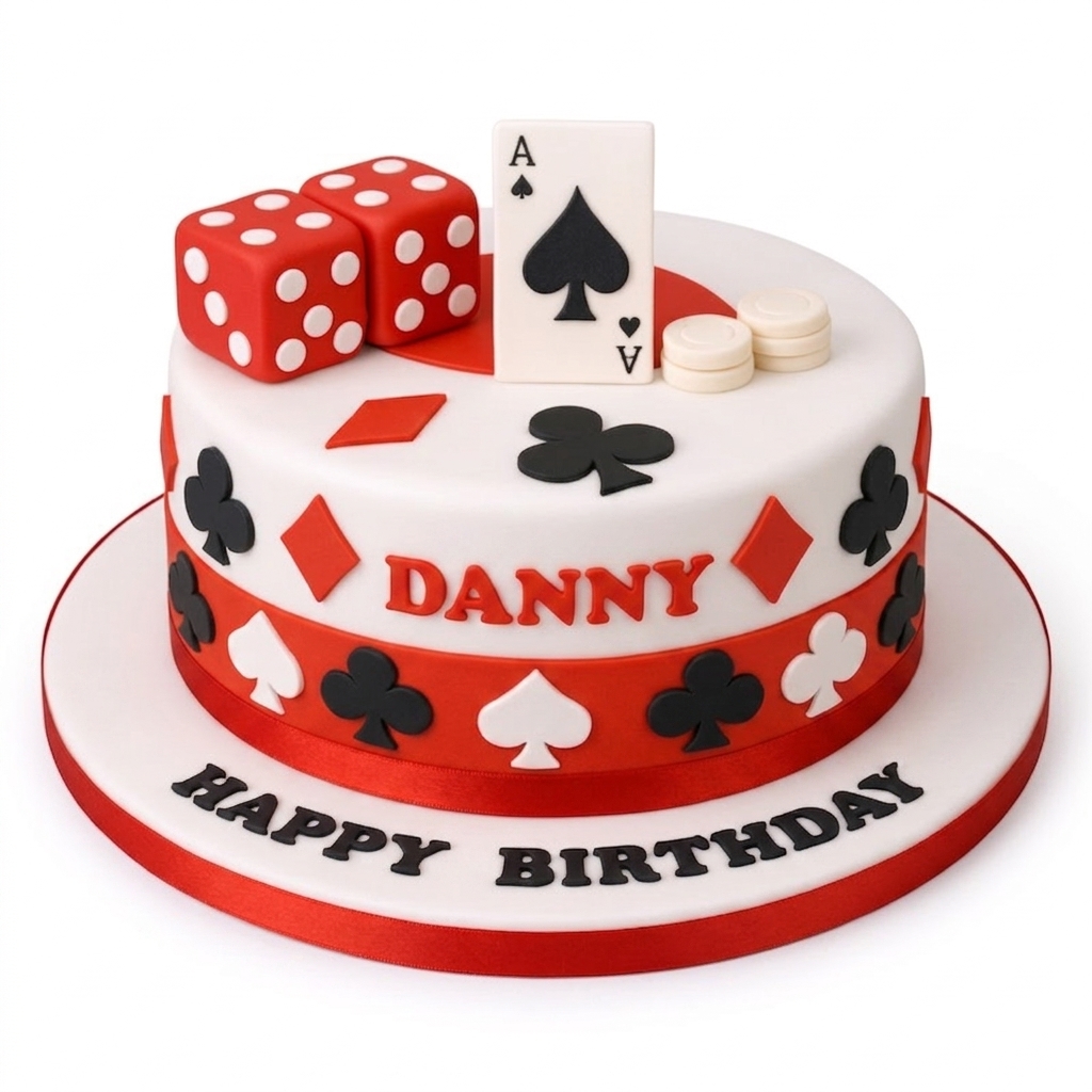 Casino Theme Birthday Cake