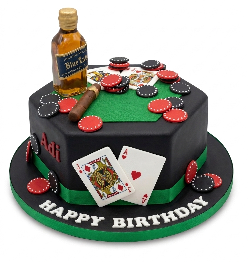Casino Theme Birthday Cake for Him