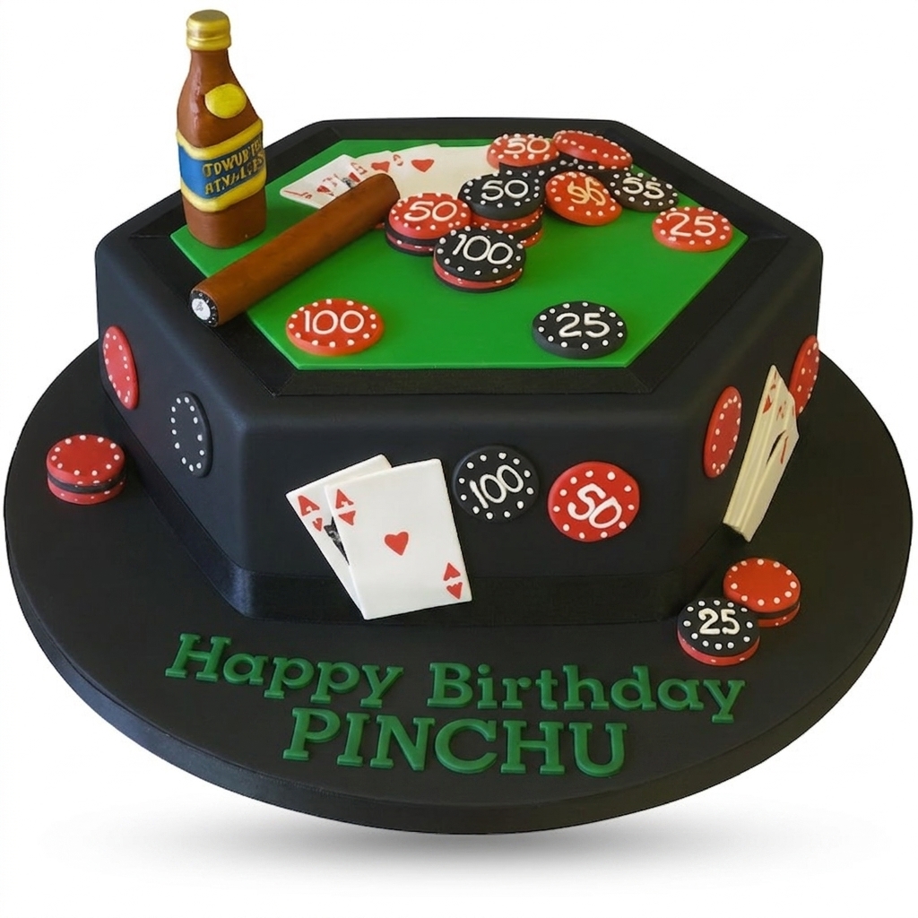 Poker Night Birthday Cake