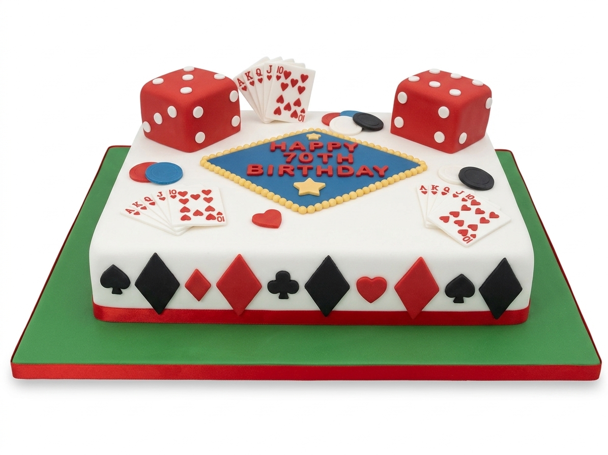 Casino Theme Birthday Cake