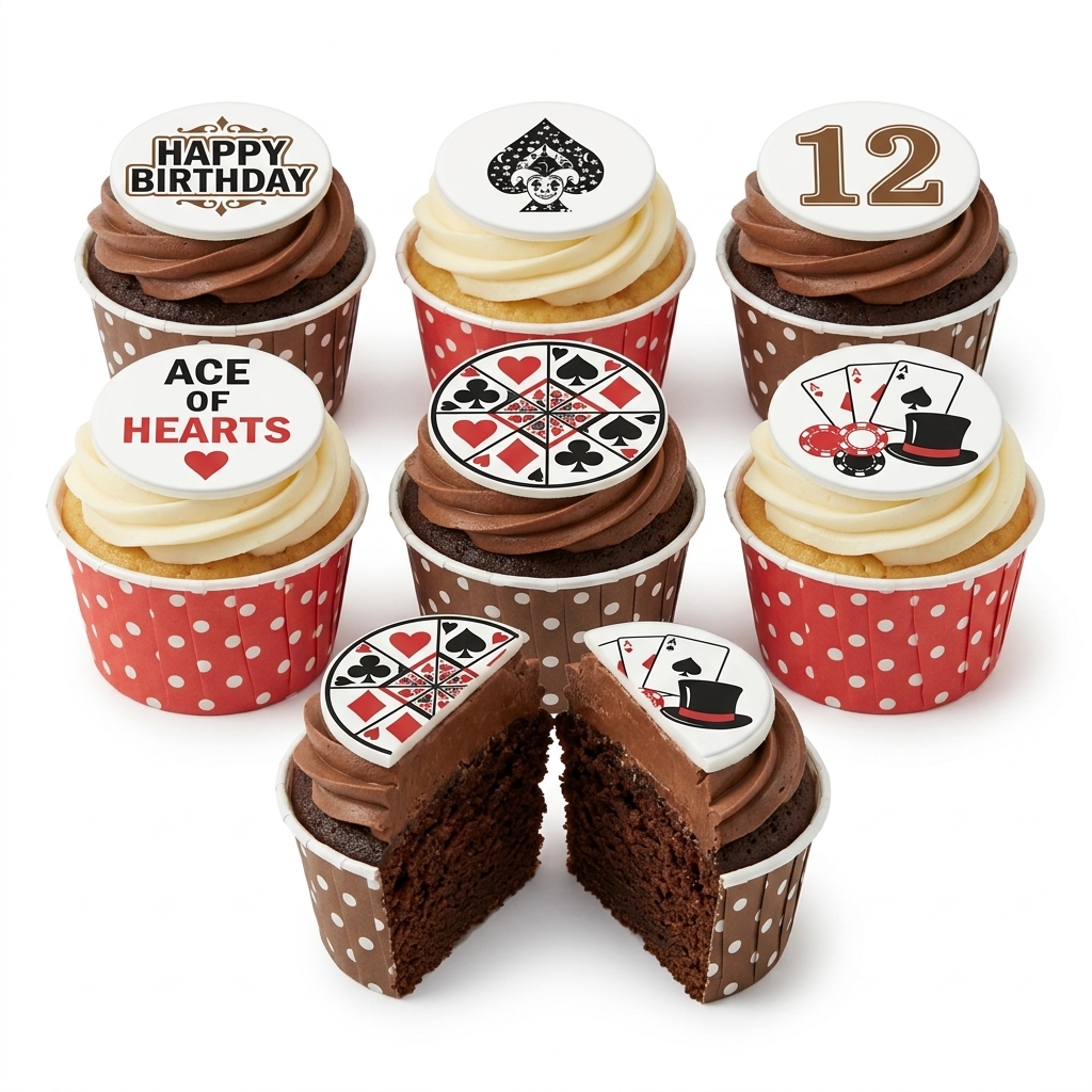 Casino Theme Birthday Cupcakes with Custom Age