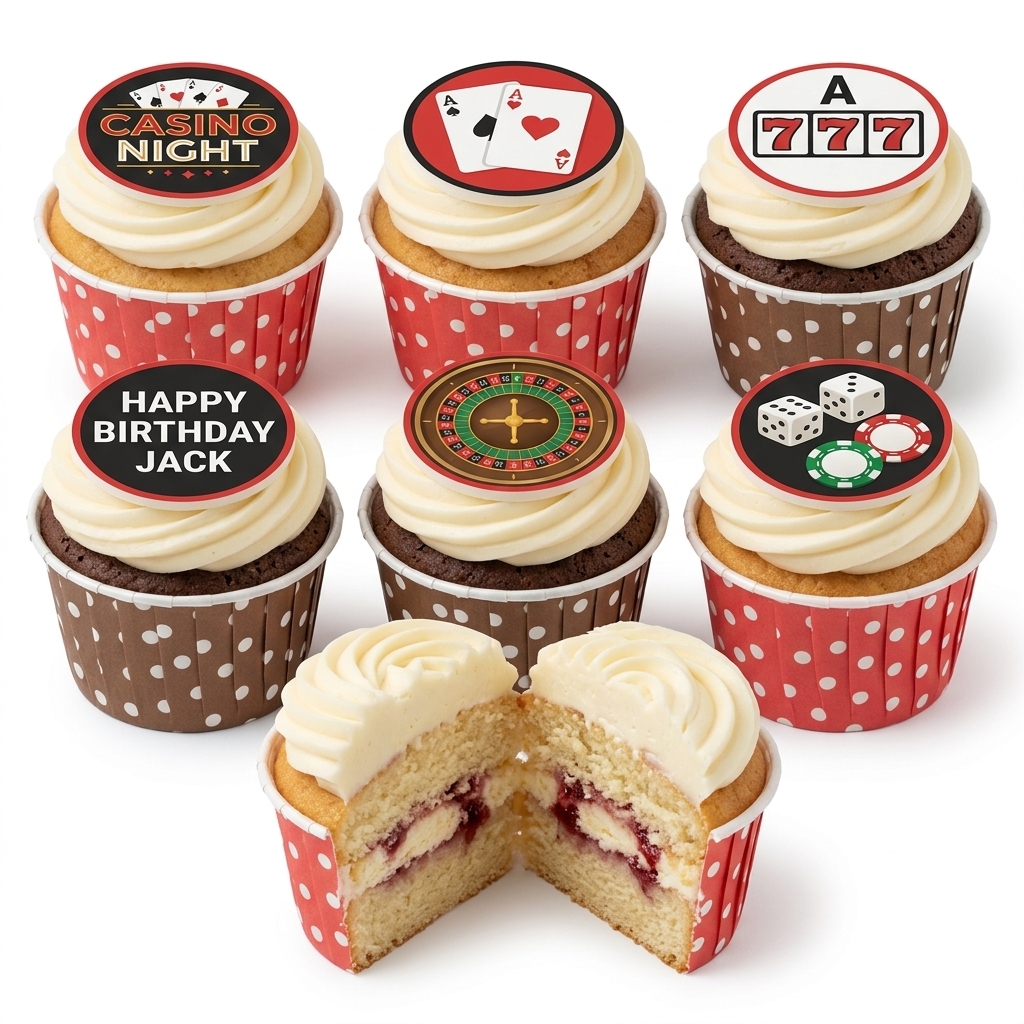 Casino Theme Birthday Cupcakes