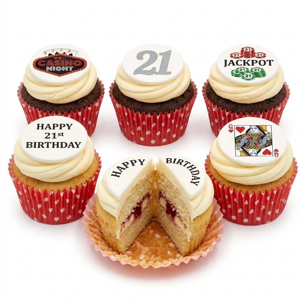 21st Birthday Casino Night Cupcakes