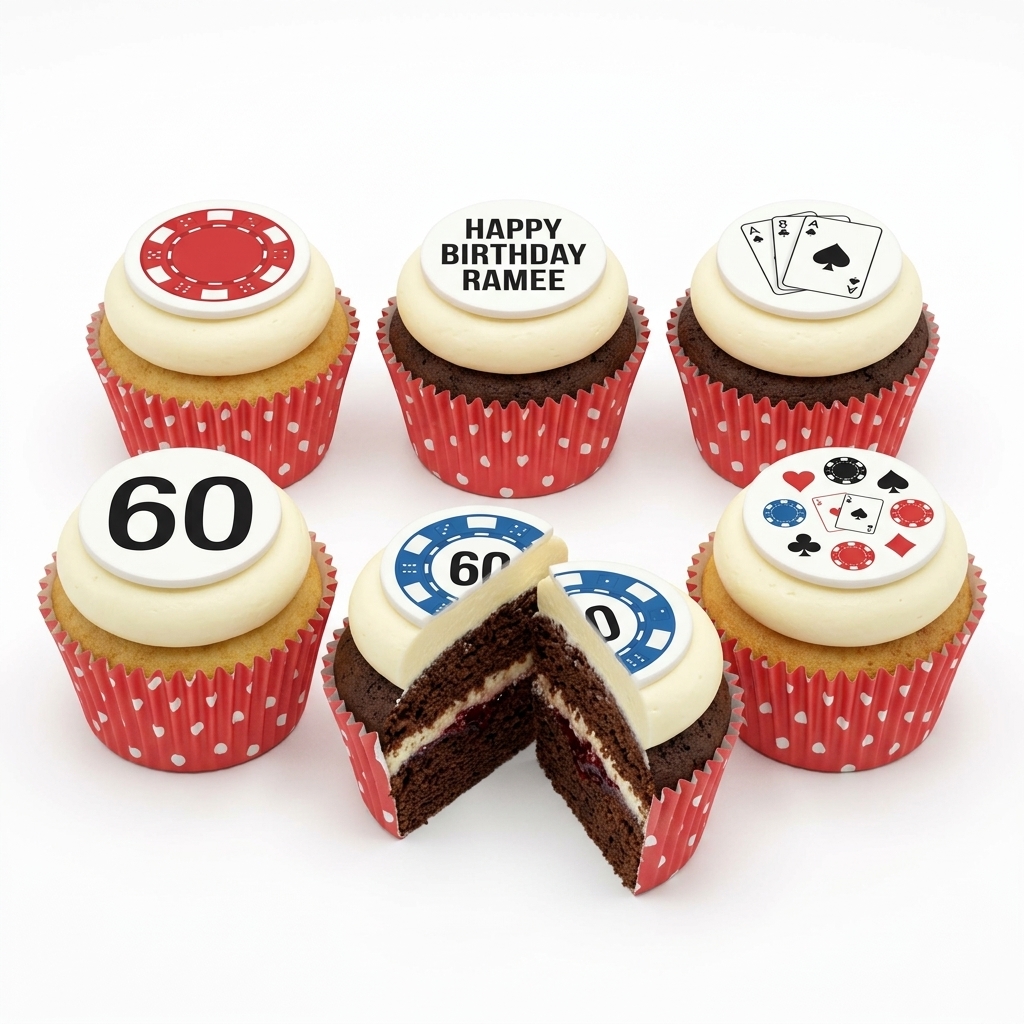 Casino Theme Birthday Cupcakes