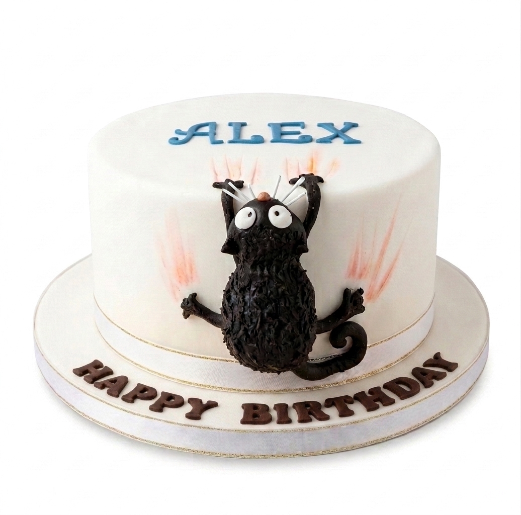 Playful Cat Birthday Cake