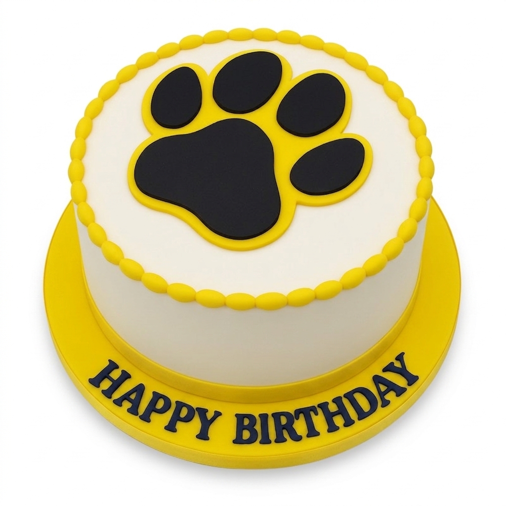 Paw Print Birthday Cake