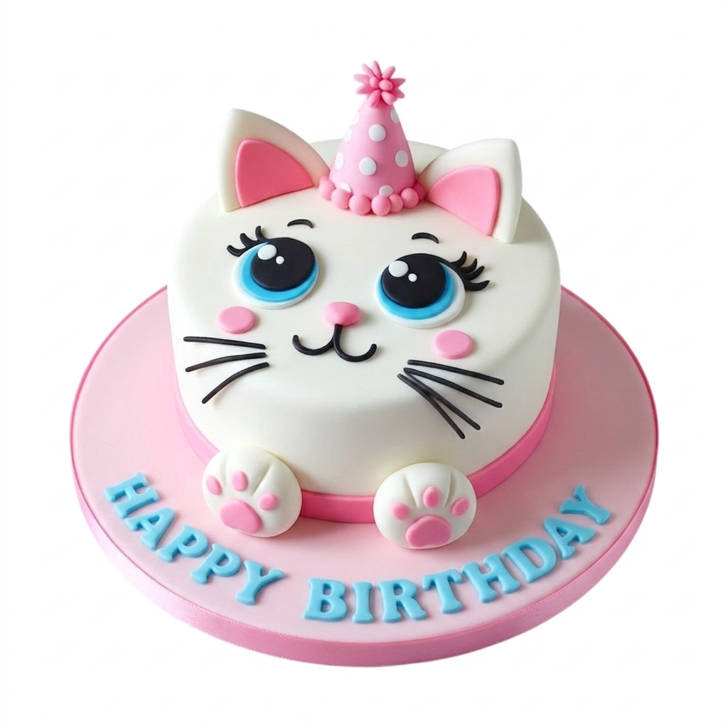 Cute Cat Birthday Cake