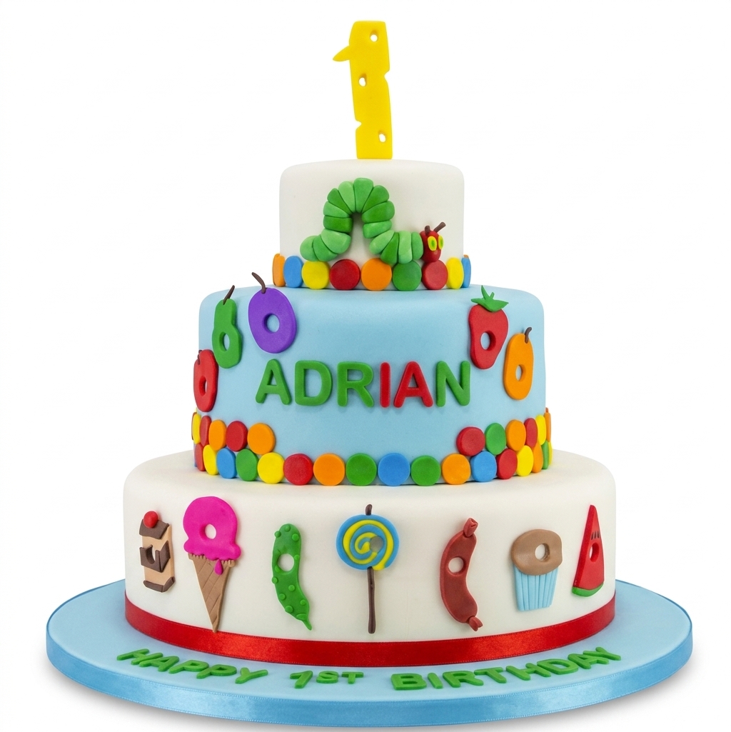 The Very Hungry Caterpillar 1st Birthday Cake