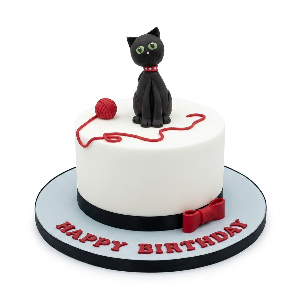 Cat Theme Birthday Cake