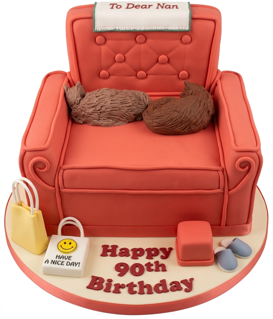 Cozy Armchair Senior Birthday Cake