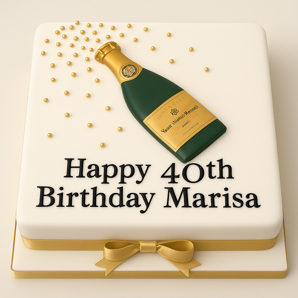 champagne birthday cake