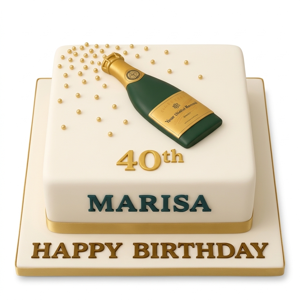 Champagne Bottle Birthday Cake for Her