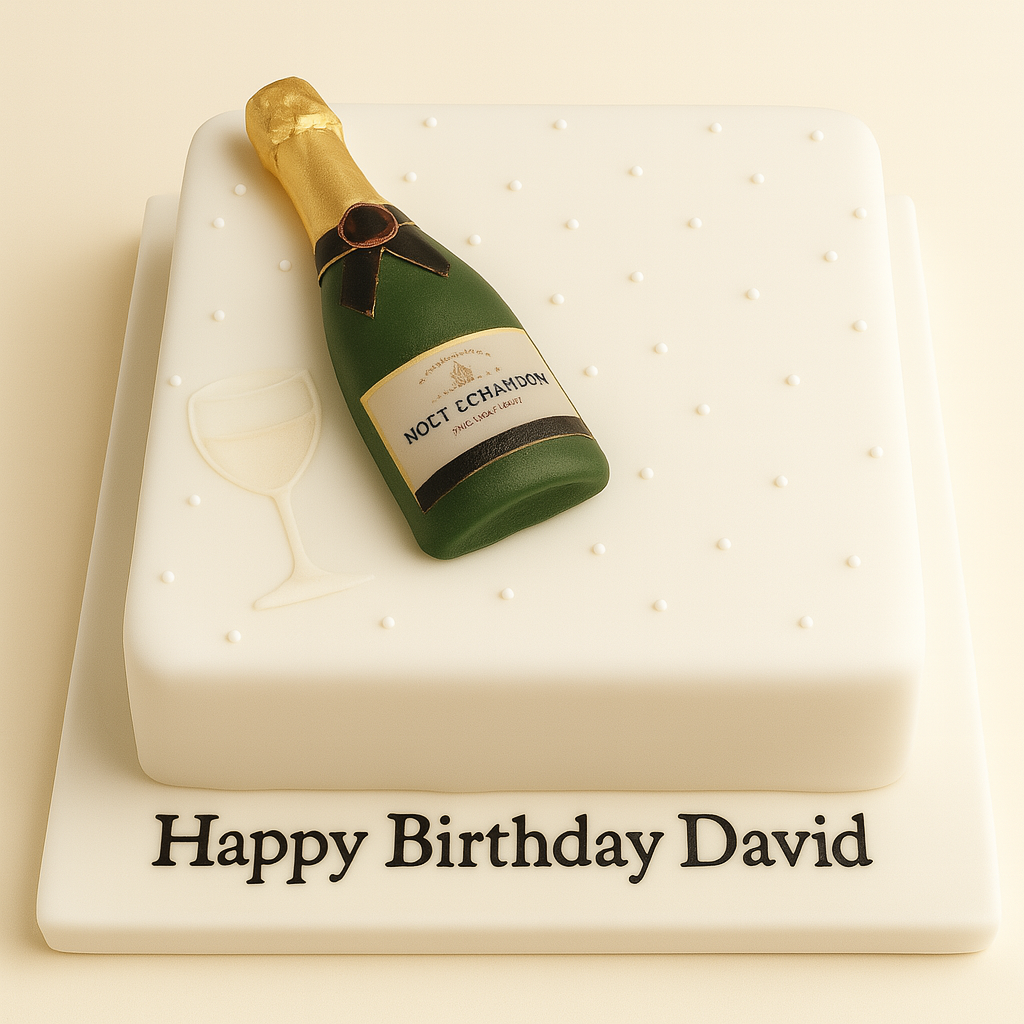 champagne birthday cake