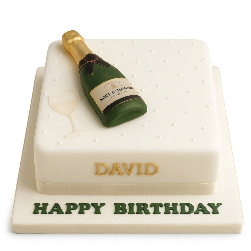 Champagne Bottle Celebration Birthday Cake