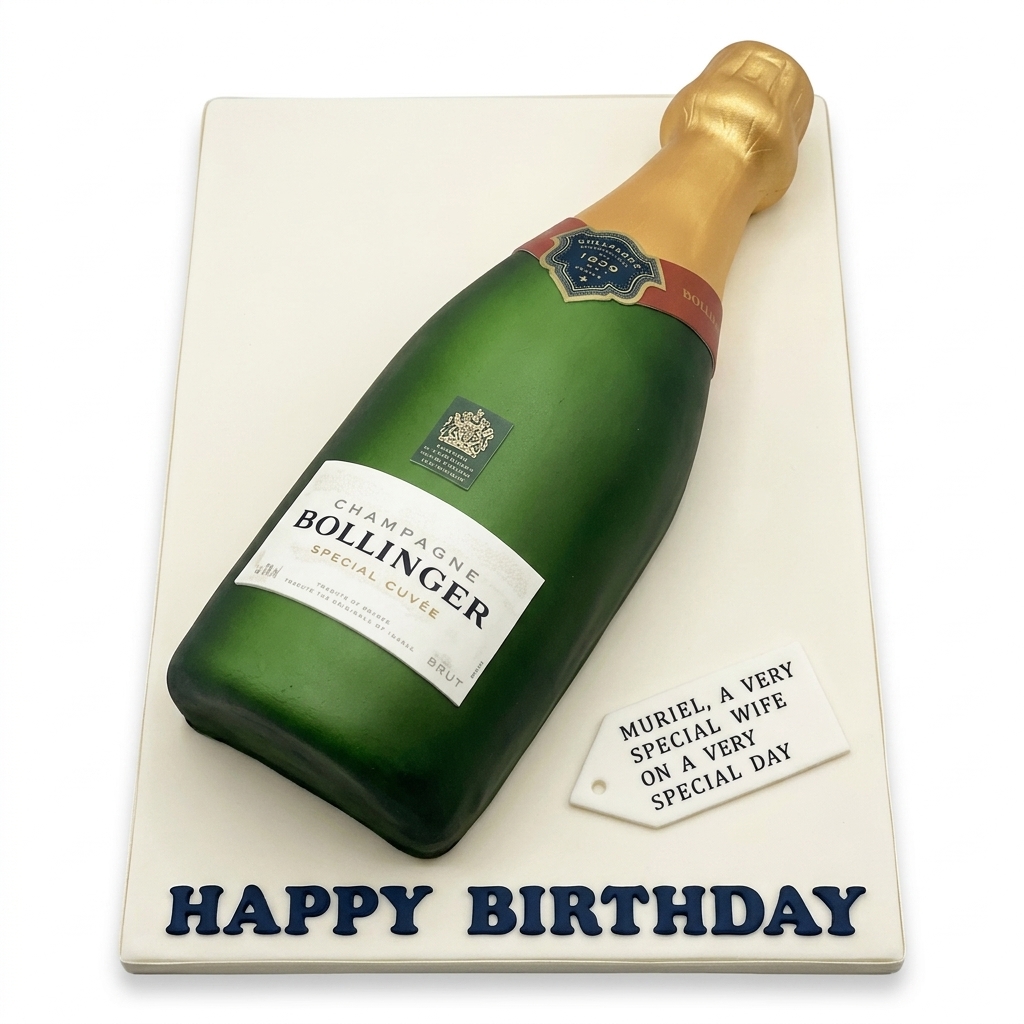 Champagne Bottle Birthday Cake