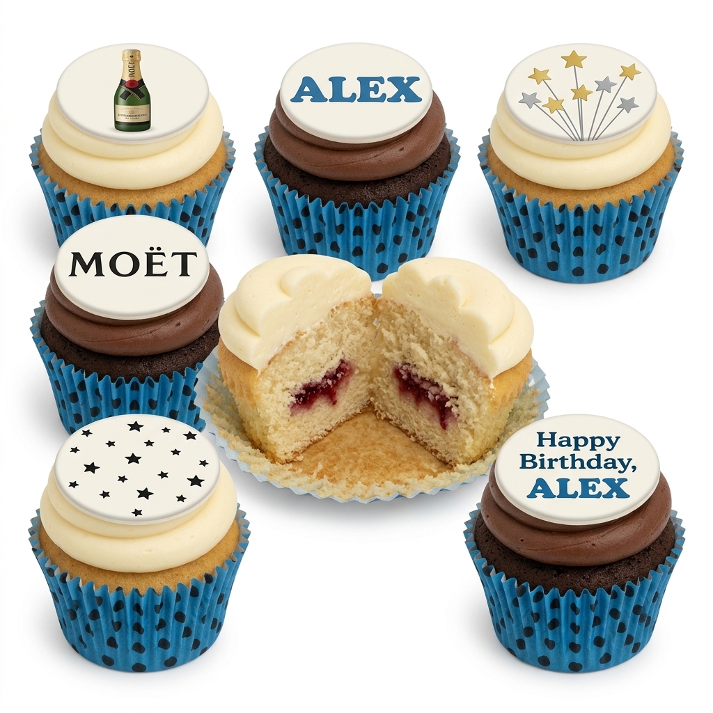 Champagne Celebration Birthday Cupcakes
