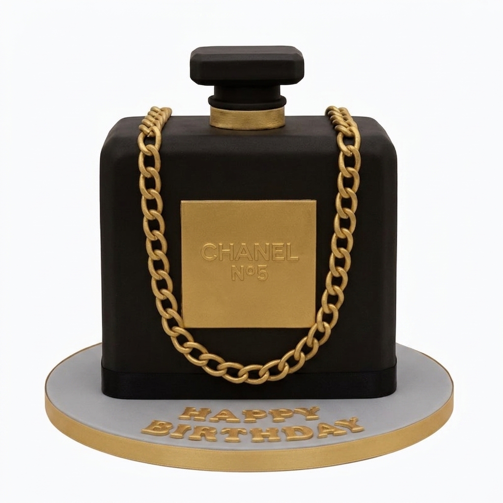 Chanel No. 5 Perfume Bottle Birthday Cake